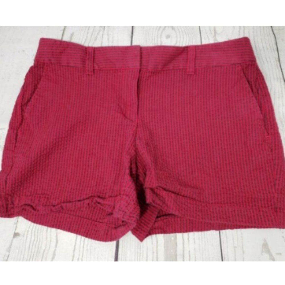 Ann Taylor LOFT Factory Shorts Sz 2 Red Striped